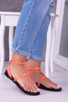 Lu Boo Sandals Ríma japonský Lento neón Rose