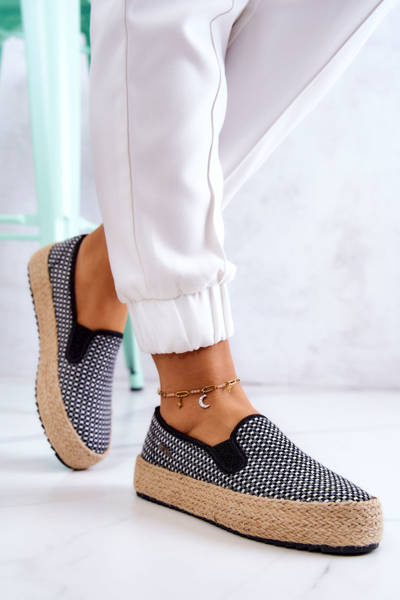 Dámské pletené tenisky Slip On Big Star JJ274395 Černá