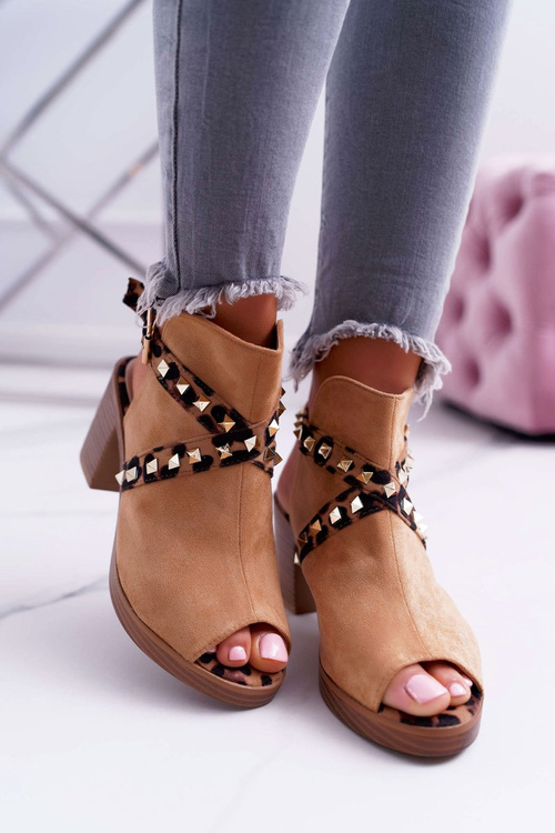 Dámske sandále na Lu Boo Post s Camel 318-30 Fiode Upper