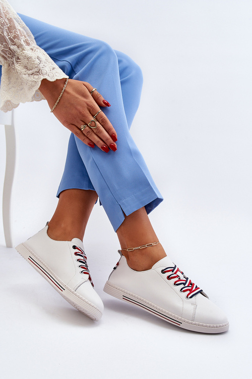 Dámske kožené tenisky biele Litzy