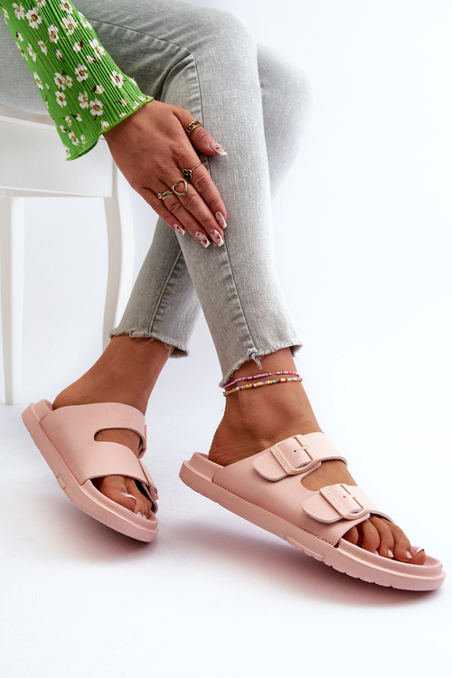 Lehké dámské pěnové pantofle s přezkami Big Star NN274A753 růžové