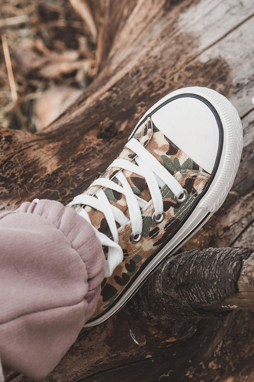 Detské vysoké tenisky pre béžový zelený filemon