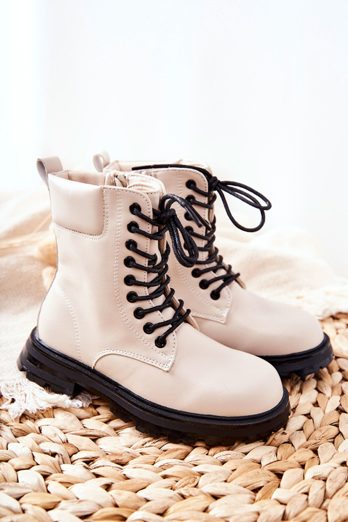 Klasické Dětské Boty na Zip Béžové Clarika