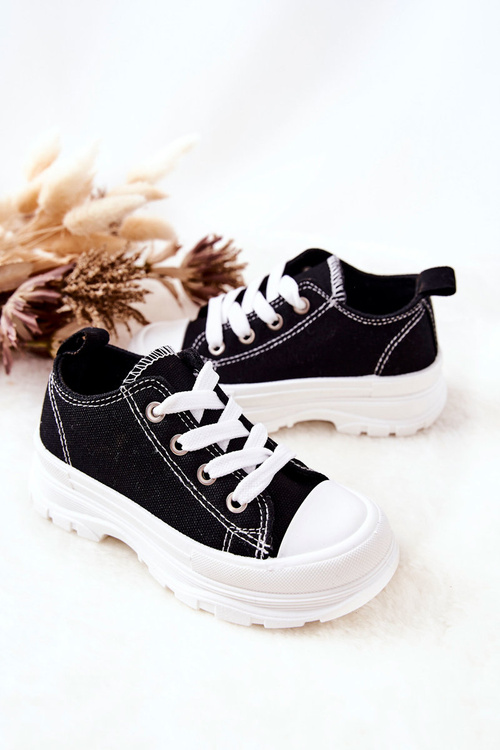 Dětské Tenisky Na Platformě Černobílý Travel Time