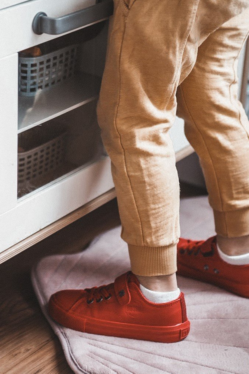 Veľká hviezda EE374036 Red Leather Sneakers