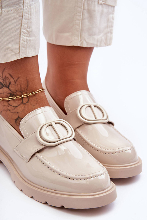 Platformové Lakované Mokasíny Bežové Jarren
