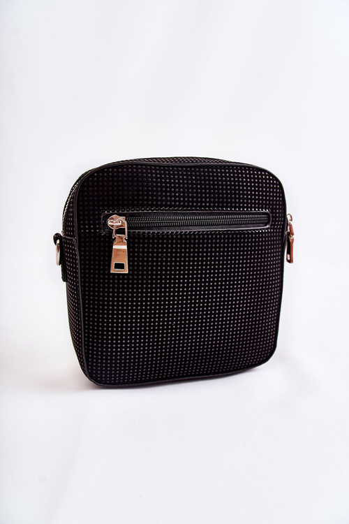 Kožená kabelka posla so srdcom Goe Znj015 čierna