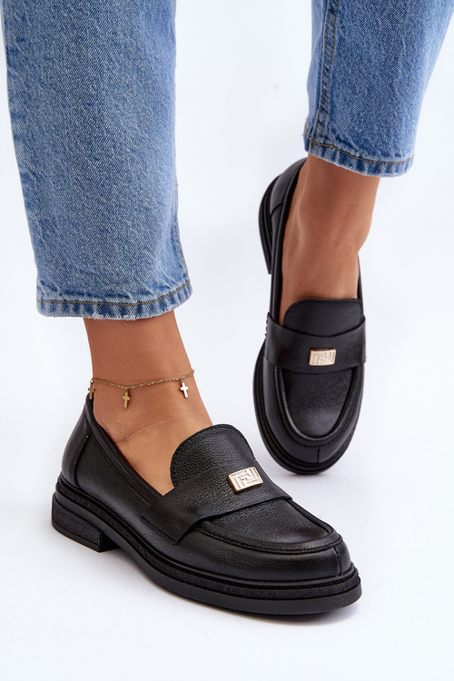 Zazoo 20165 Dámské kožené mokasíny černé