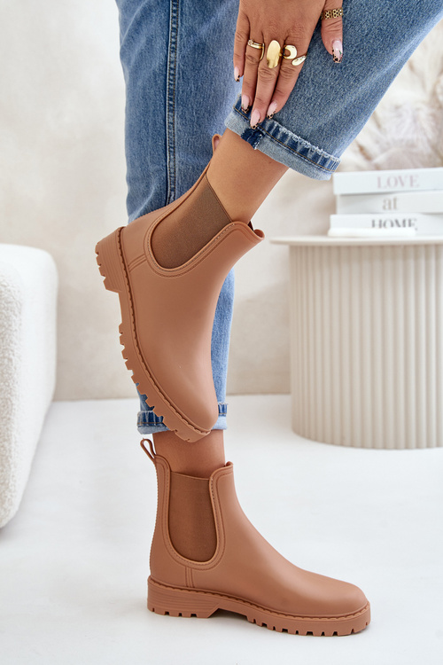 Dámske Gumové Čižmy S Elastickými Vložkami Hnedé Ciariel