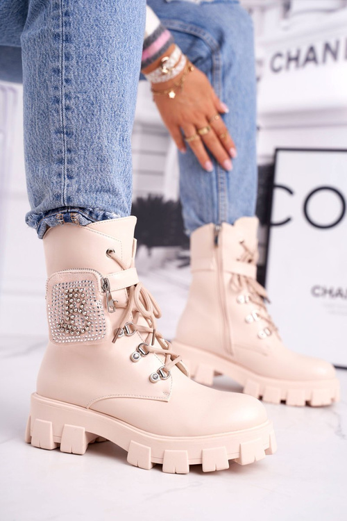 Dámské Kotníkové Boty Béžové Seul