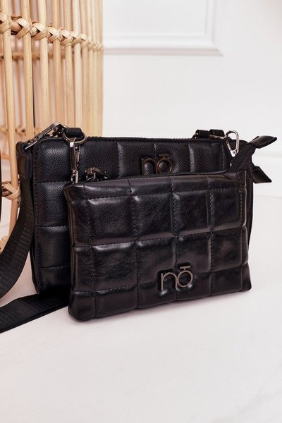 Multifunkčná prešívaná kabelka Nobo Nobo-K1300 Black Messenger