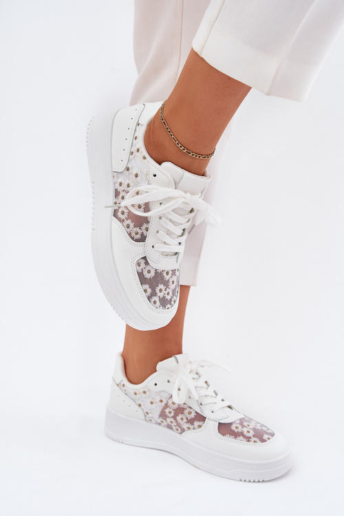 Síťové Dámské Tenisky Sedmikrásky Bílé Jenithra