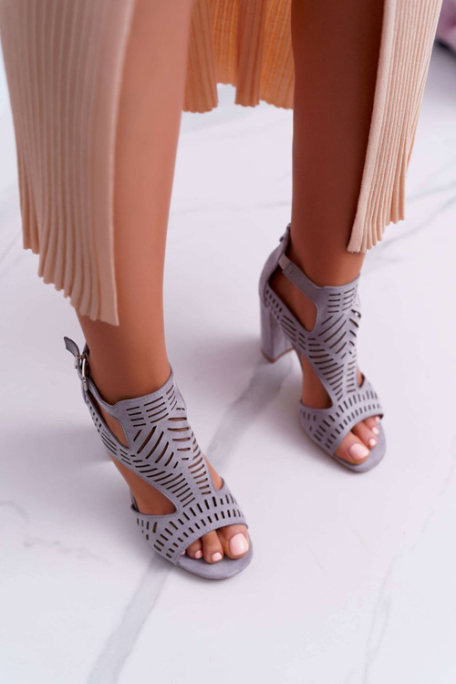 Dámske sandále na post Peep Toe Grey Carmelita