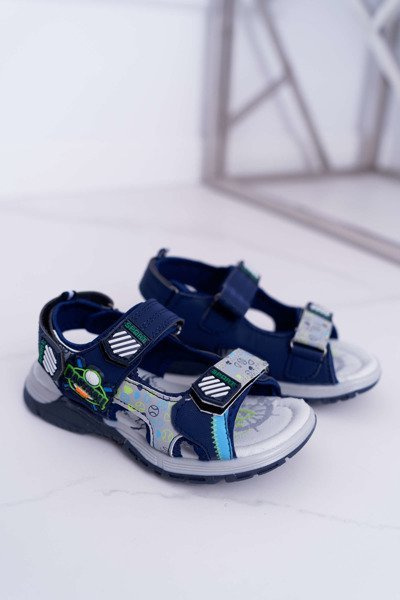 Dětská Mládež Chlapecká Sandály Suchý Zip Tmavě Modré Reksio