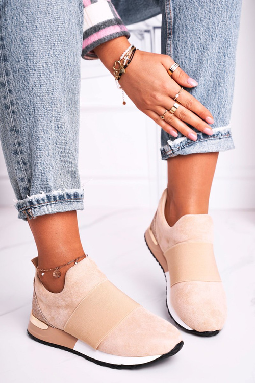 Dámske športové topánky tenisky Slige-On Bége niečo povedzte