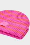 Dievčenská zimná čiapka s prúžkami Fuchsie 4F 4FJWAW24ACAPF417-55S