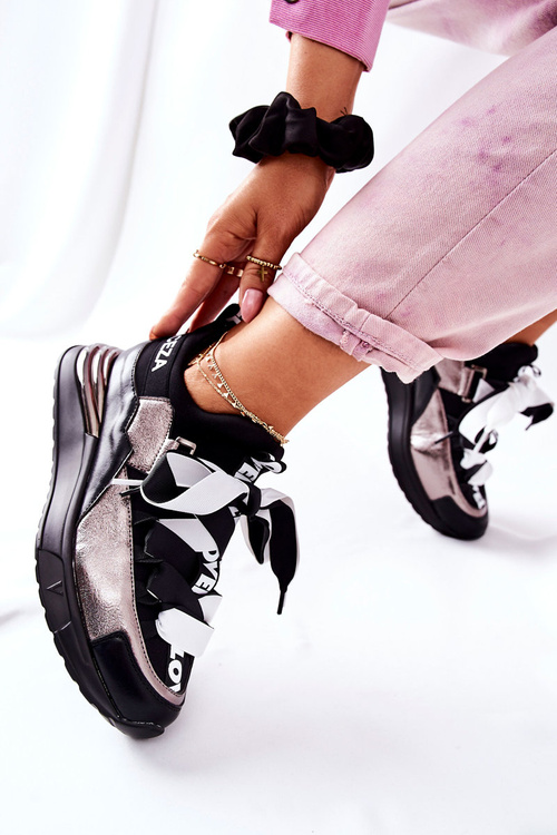 Tenisky tenisky čierne a strieborné dexla