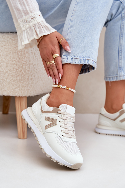 Dámske Športové Topánky Z Eko Kože Béžové Berieta