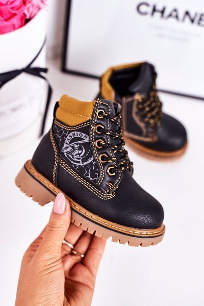 Dětské Zateplené Boty S Gumovou Podrážkou černé Bobby