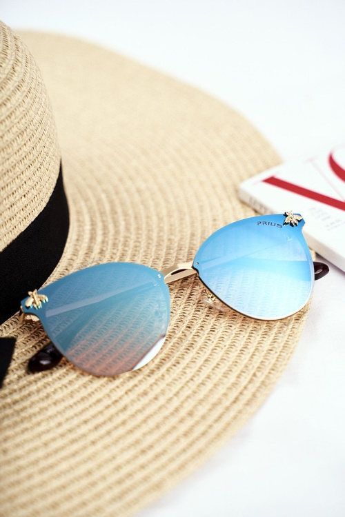 Slnečné okuliare Prius Pre-17, Zlaté modré zrkadlo sklo