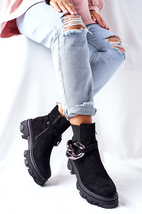 Dámské Teplé Pérka Boty Černé Visione