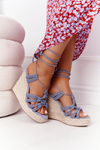 Blue Run the World Wedge Sandals