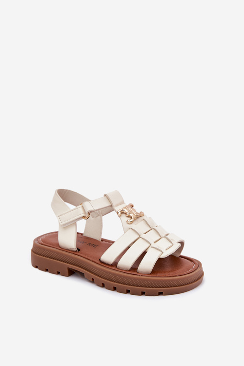 Dievčenské Sandále S Dekoratívnym Detailom Béžové Serina