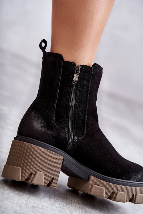 Dámske semišové topánky na platforme Black Lemar Hilde