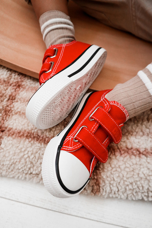 Veľká hviezda KK374082 Červené tenisky na suchý zips