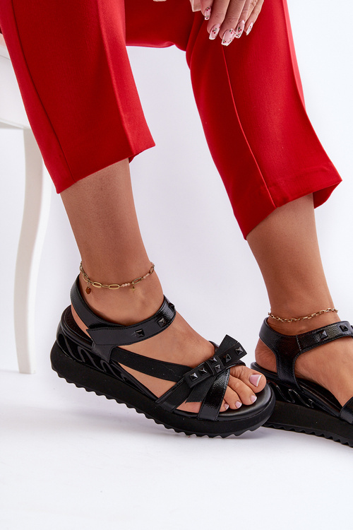 Dámské sandály s mašlí D&A CR956 Černé