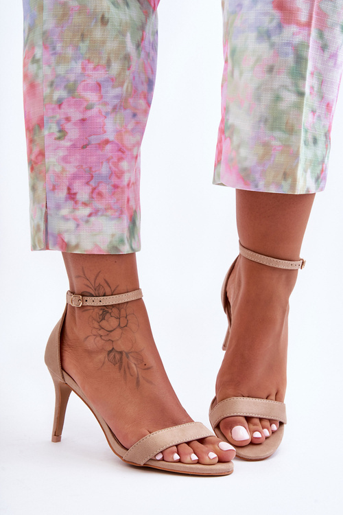 Semišové klasické sandále na vysokej podpätku Tossa