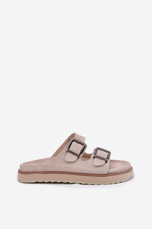 Dámske Semišové Pantofle S Prackami Béžové D.Franklin DFSH405001