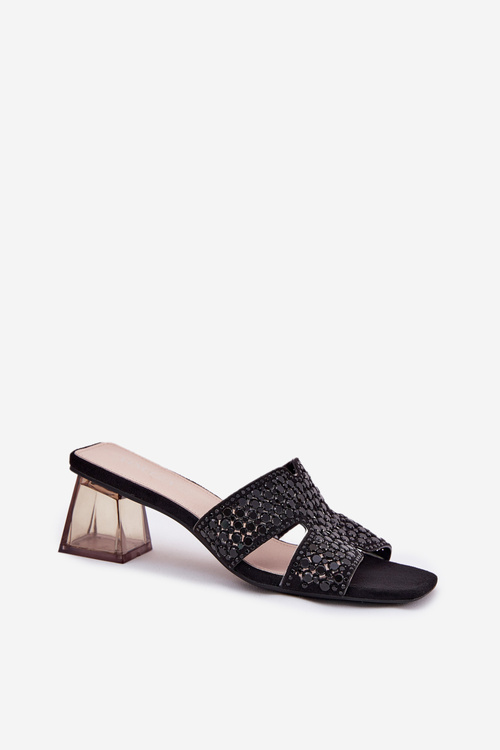 Dámské sandály na podpatku Vinceza 62230 černé