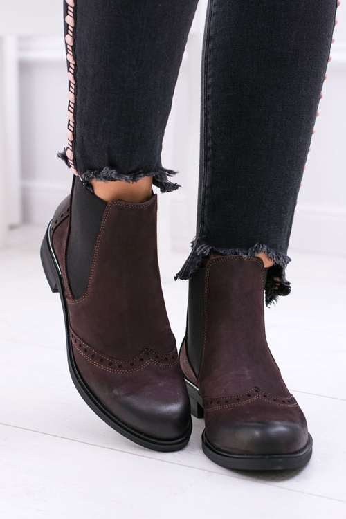 Dámske burgundské kožené polia Jodhpur topánky