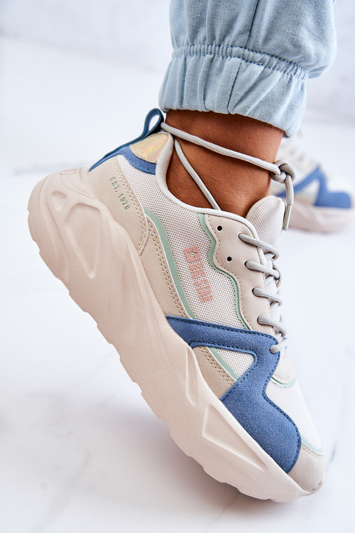 Dámské tenisky Memory Foam Big Star JJ274600 béžovo-modrá