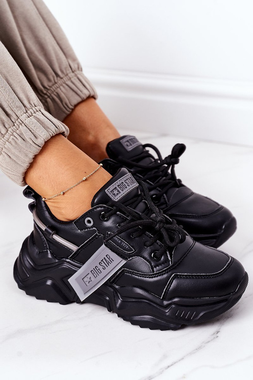 Dámské Sportovní Obuv Sneakers Big Star GG274215 Černé-Šedé