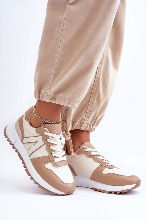 Kožené Dámské Sportovní Boty Bežové Kabama