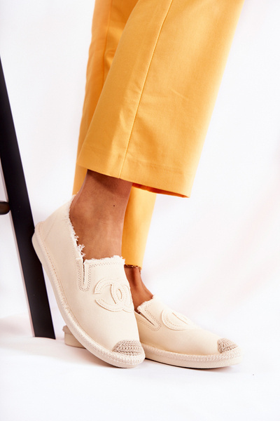 Klasické dámske espadrilles béžové svetlice