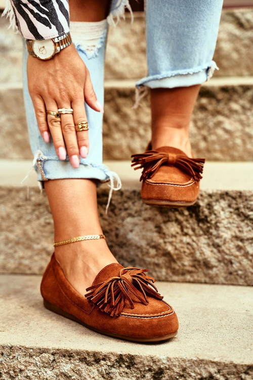 Dámske ťavy 04830 Kožené mokasy