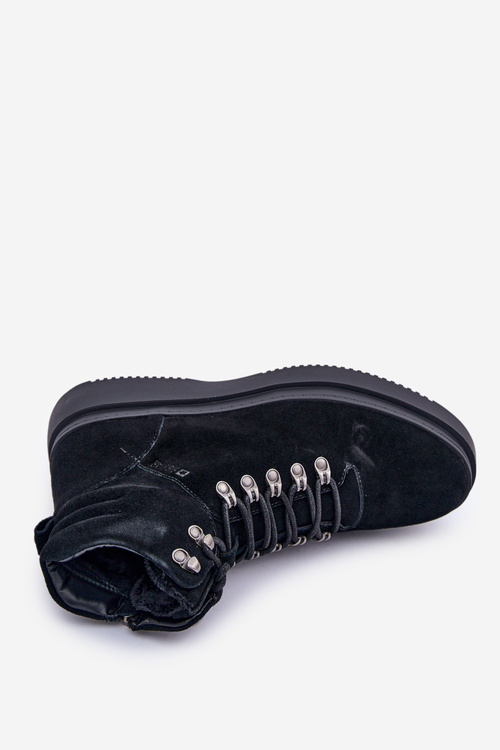 Semišové pánské zimní boty Big Star OO174187 černé