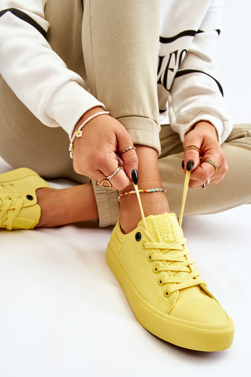 Dámska klasická nízka veľká hviezda LL274026 Žlté tenisky