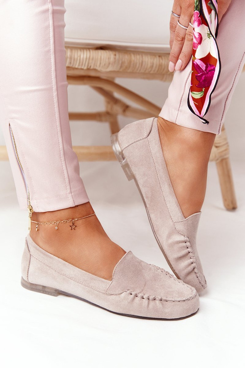 Semišové Mokasíny Sergio Leone MK722 Béžové