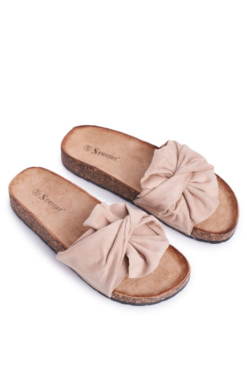 Ženské žabky Cork Flops Beige Felis Bows