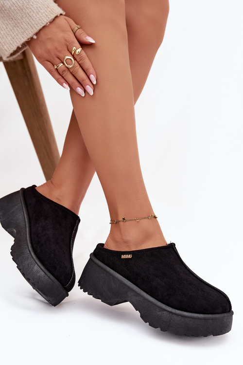 Dámske nízke snehové čižmy na platforme čierne Yrenna