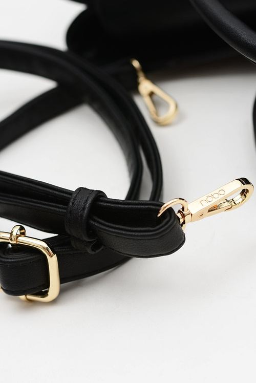 Nobo Dámska veľká čierna kabelka hadí koža