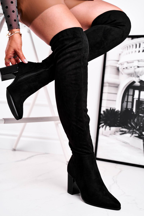 Dámske topánky na čiernej Victoria Suede Post