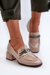 Lakované topánky na opätku béžové S.Barski MR38-960