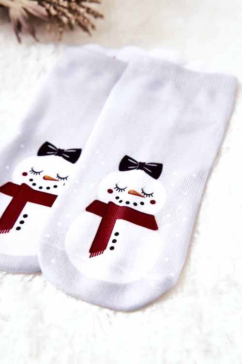 Foot Socks, Gray Snowman