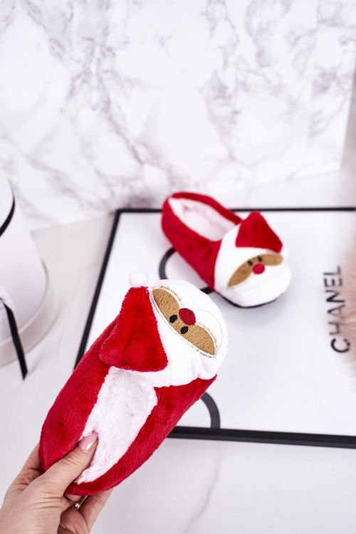 Dětské Vánoční Pantofle S Ježíškem1 Červené Xmas