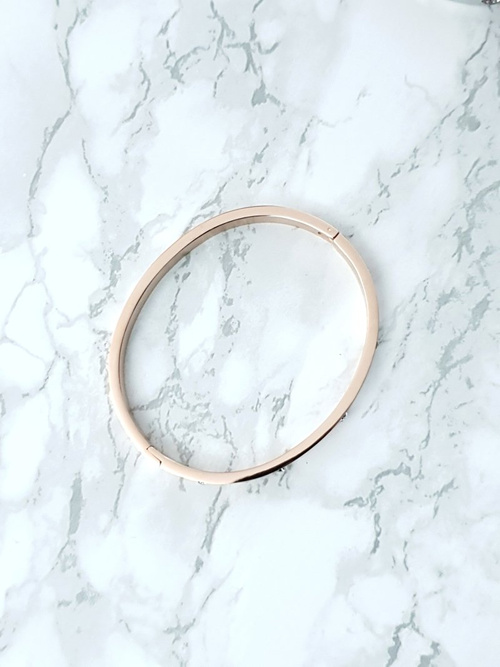 Dámsky oceľový náramok s zirkónmi Pink Gold 6mm Valeria